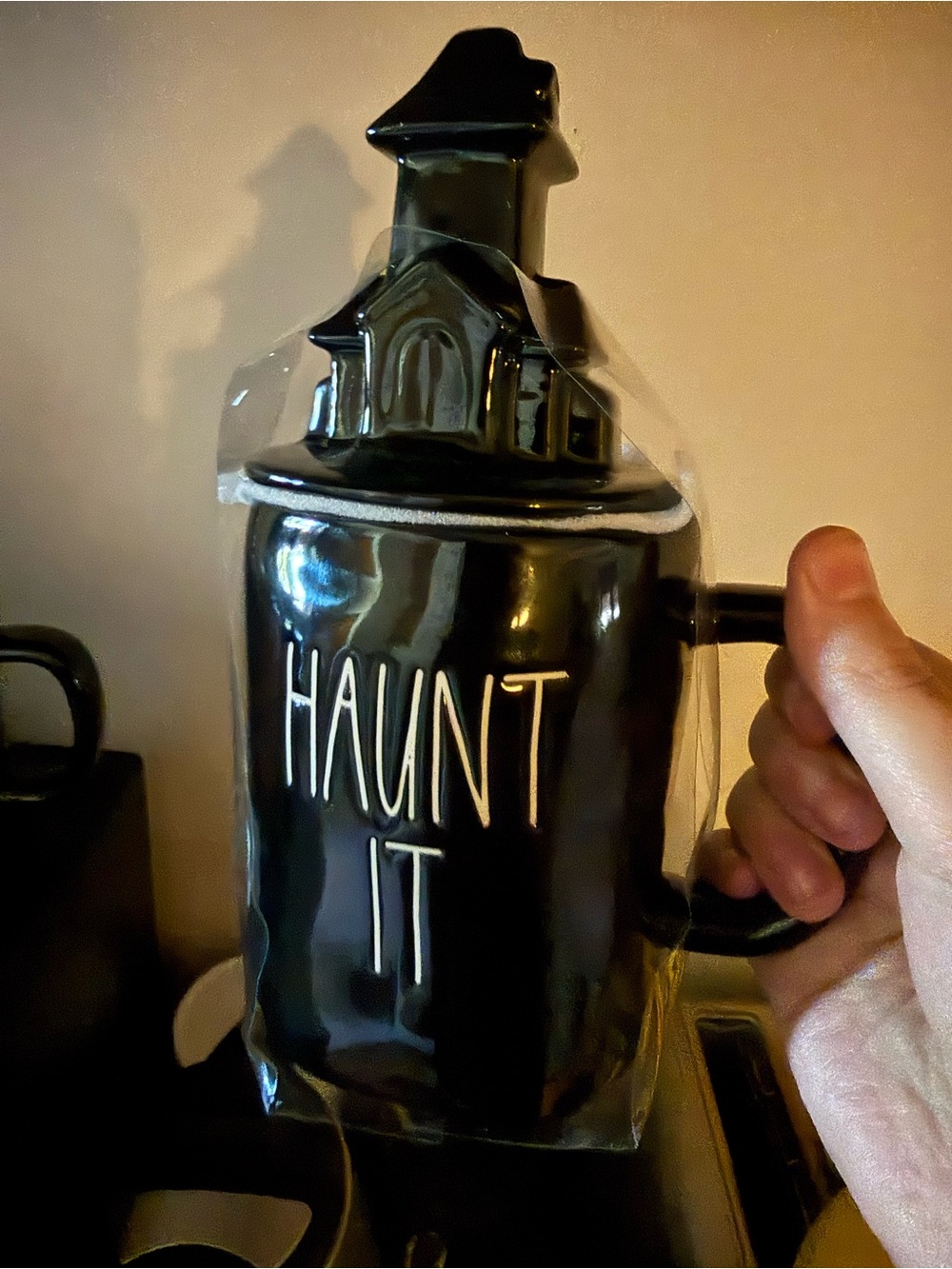 Rae Dunn haunt it double sided topper mug.